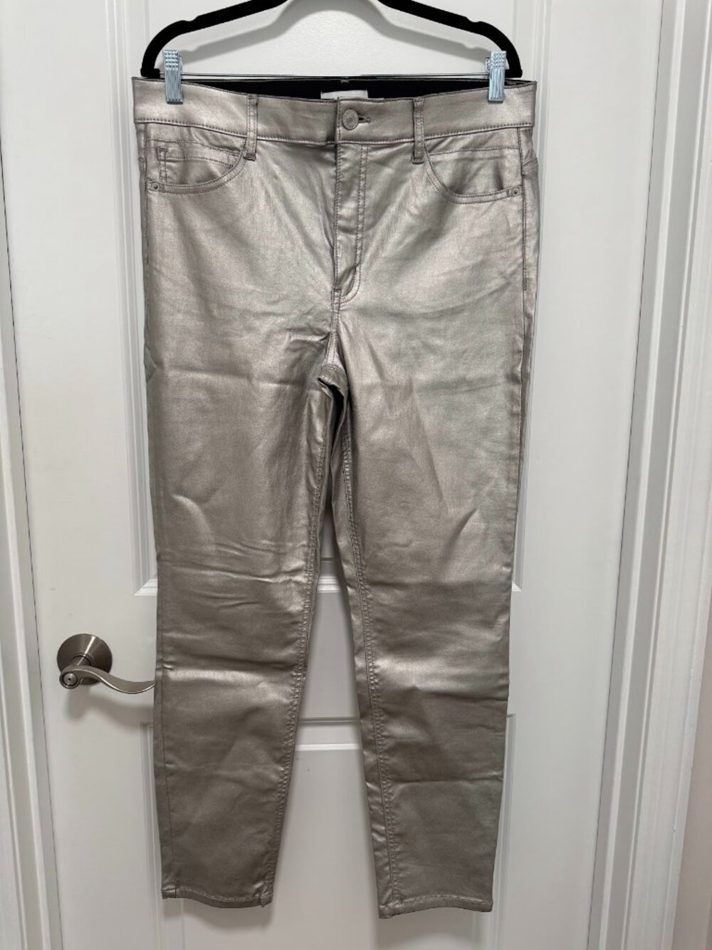 Gibson Latimer Silver Metallic Faux Leather Pants